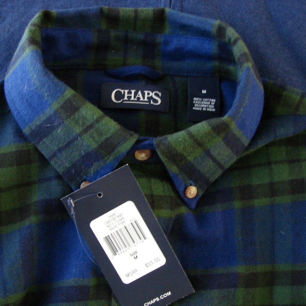 men's Chaps flannel shirt size M new with tags